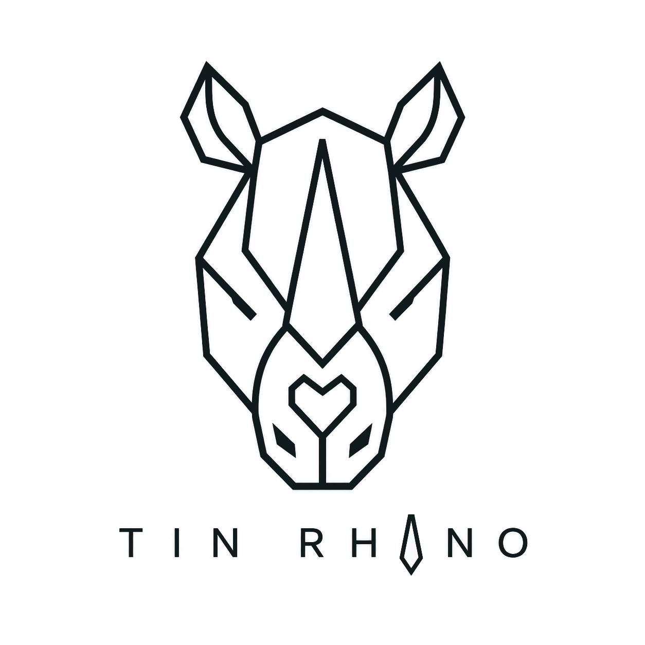 Tin Rhino geometric rhino logo